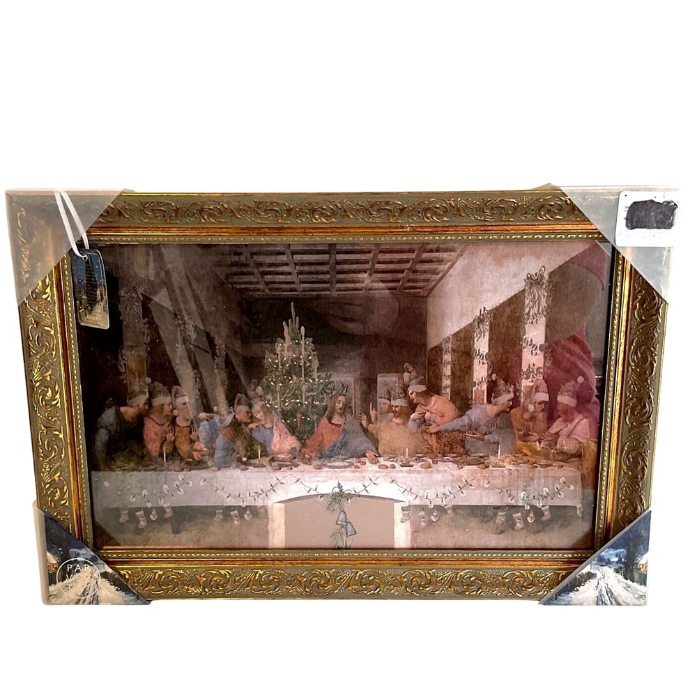 Parvez Taj Christmas The Last Supper Framed Art Print Gold Ornate Frame New